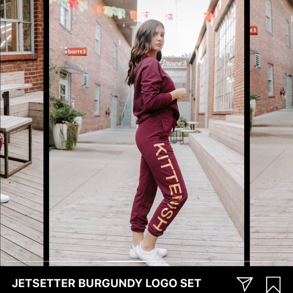 Kittenish Jetsetter Burgundy Logo Set